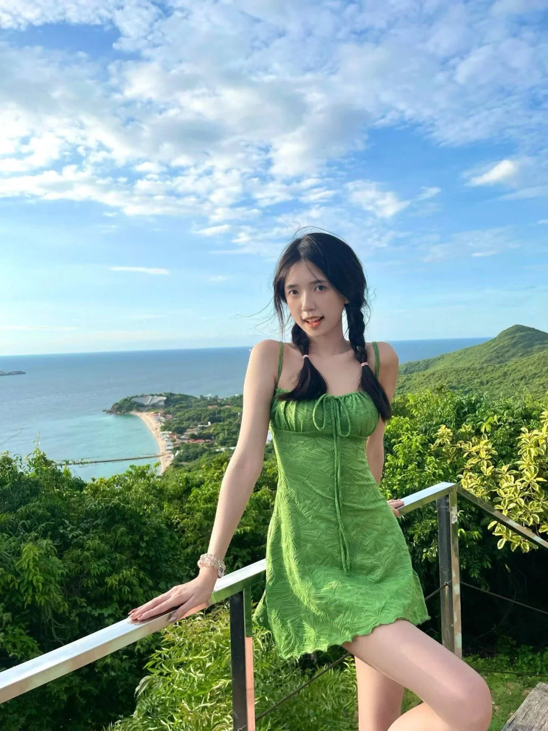 Emerald Breeze Textured Swim Dress - Image 6