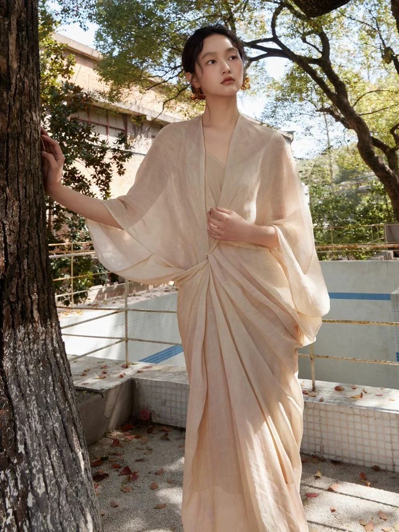 Ethereal Tencel-Linen Two-Piece Dress Set - Image 2