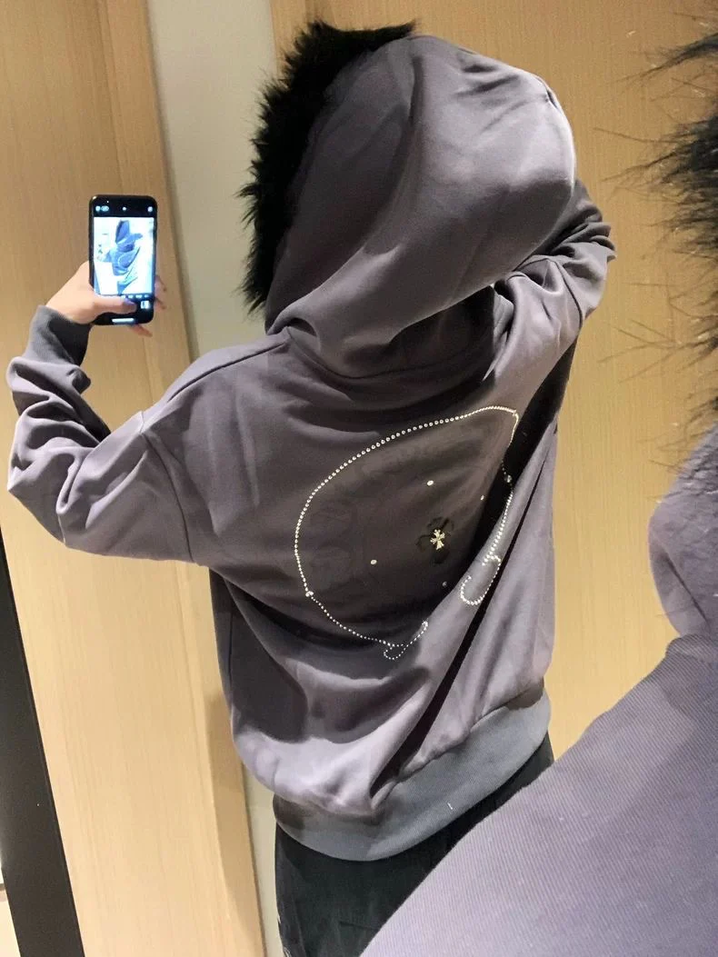 Faux Fur Cross Zip Hoodie - Image 6