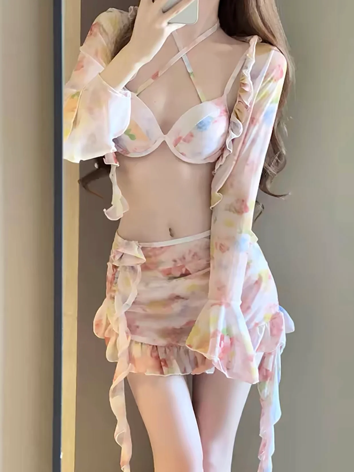 'Floral Whispers' Sheer Ruffle 4-Piece Set - Image 2