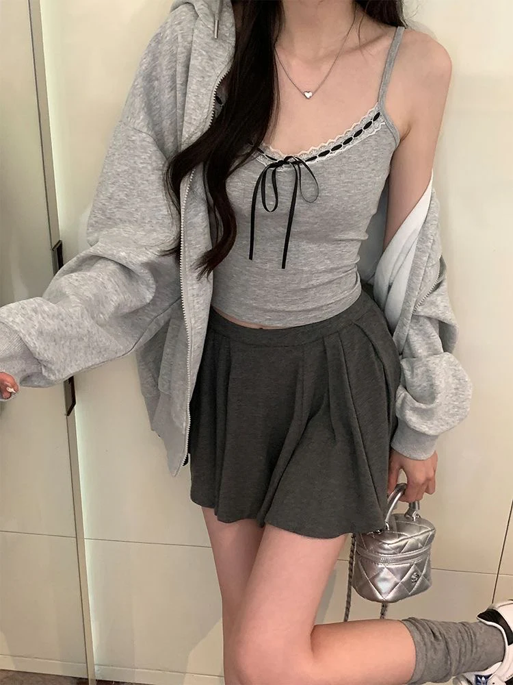 Grey Bowknot Camisole With Built-In Padding - Image 4