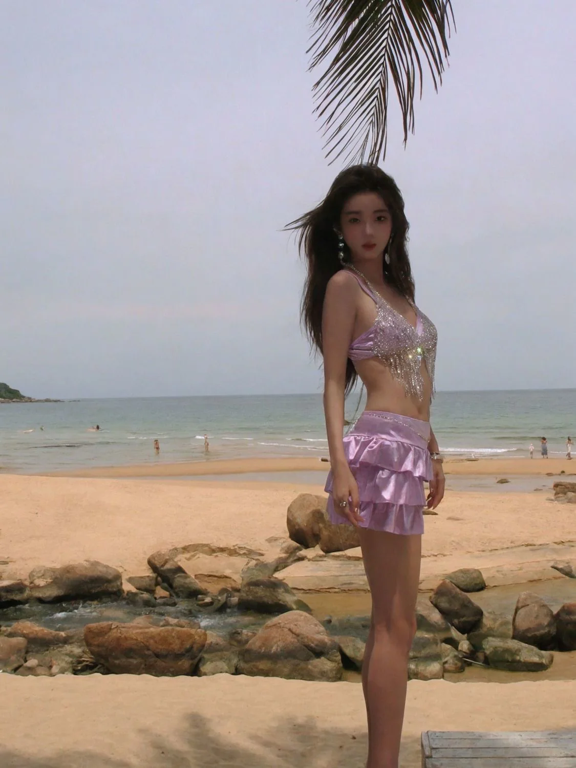 ‘Hawaiian Rain’ - Pink Bikini With Daimonds (4 In 1) - Image 4