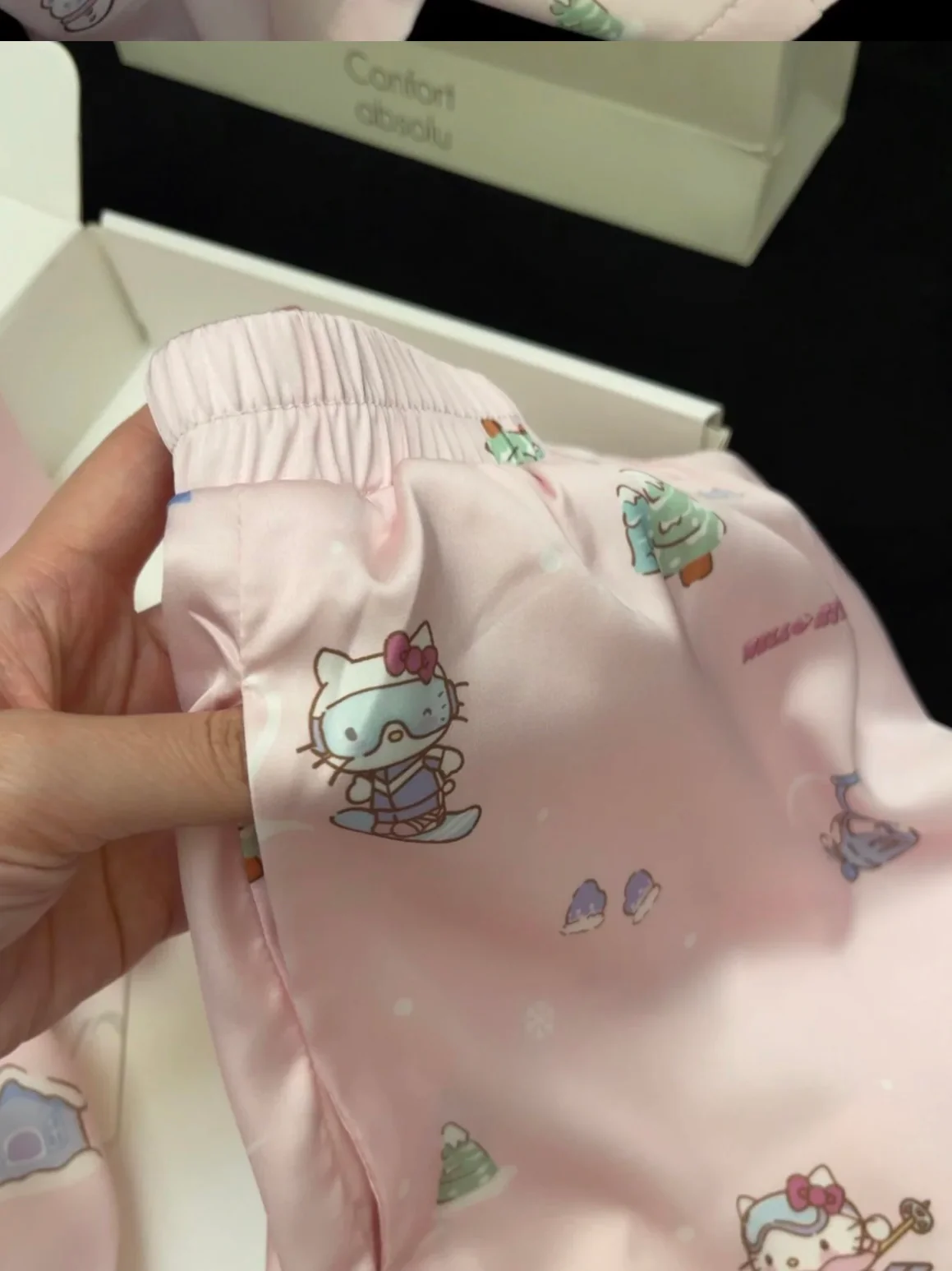 Blush Pink Coquette Kitty Pajama Set - Pastel Y2K Aesthetic Short Sleeve Lounge Set - Image 4