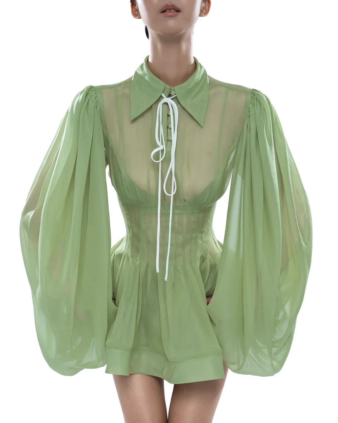 Huelleyrose Charlotte Dress-Green - Image 3