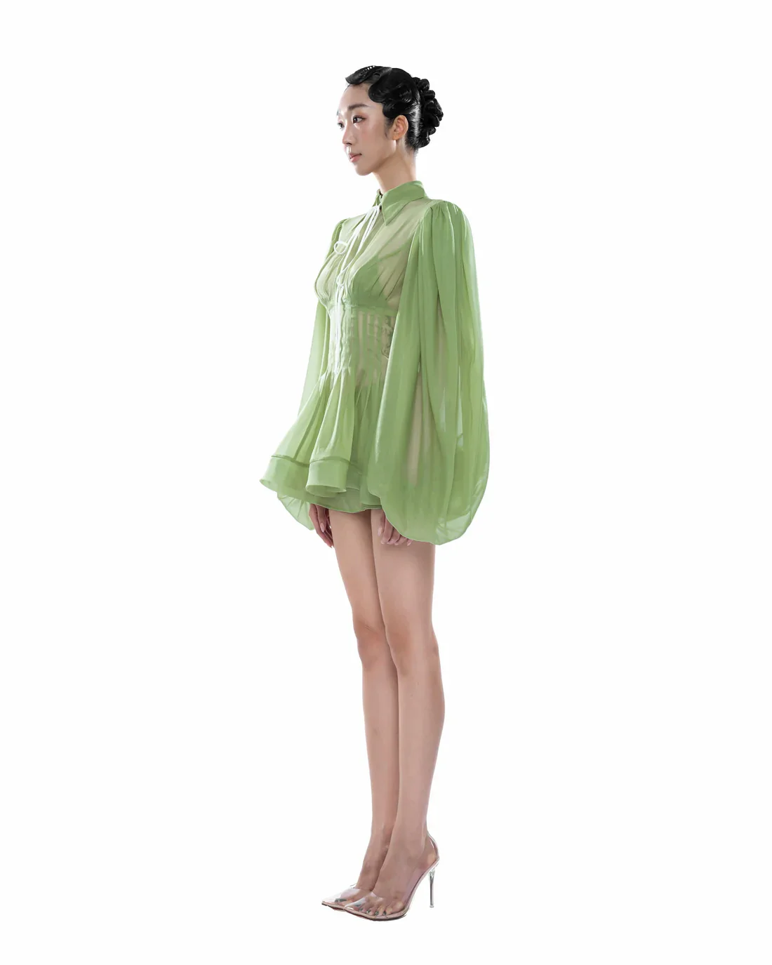 Huelleyrose Charlotte Dress-Green - Image 4