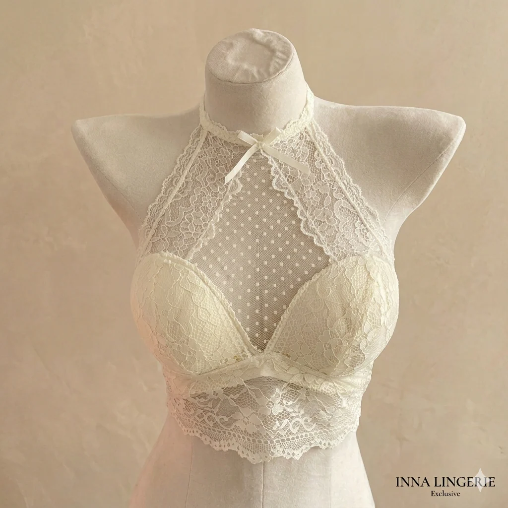 INNA Exclusive: The Breathable Latex-Padded Lace Halter Bralette - Image 3