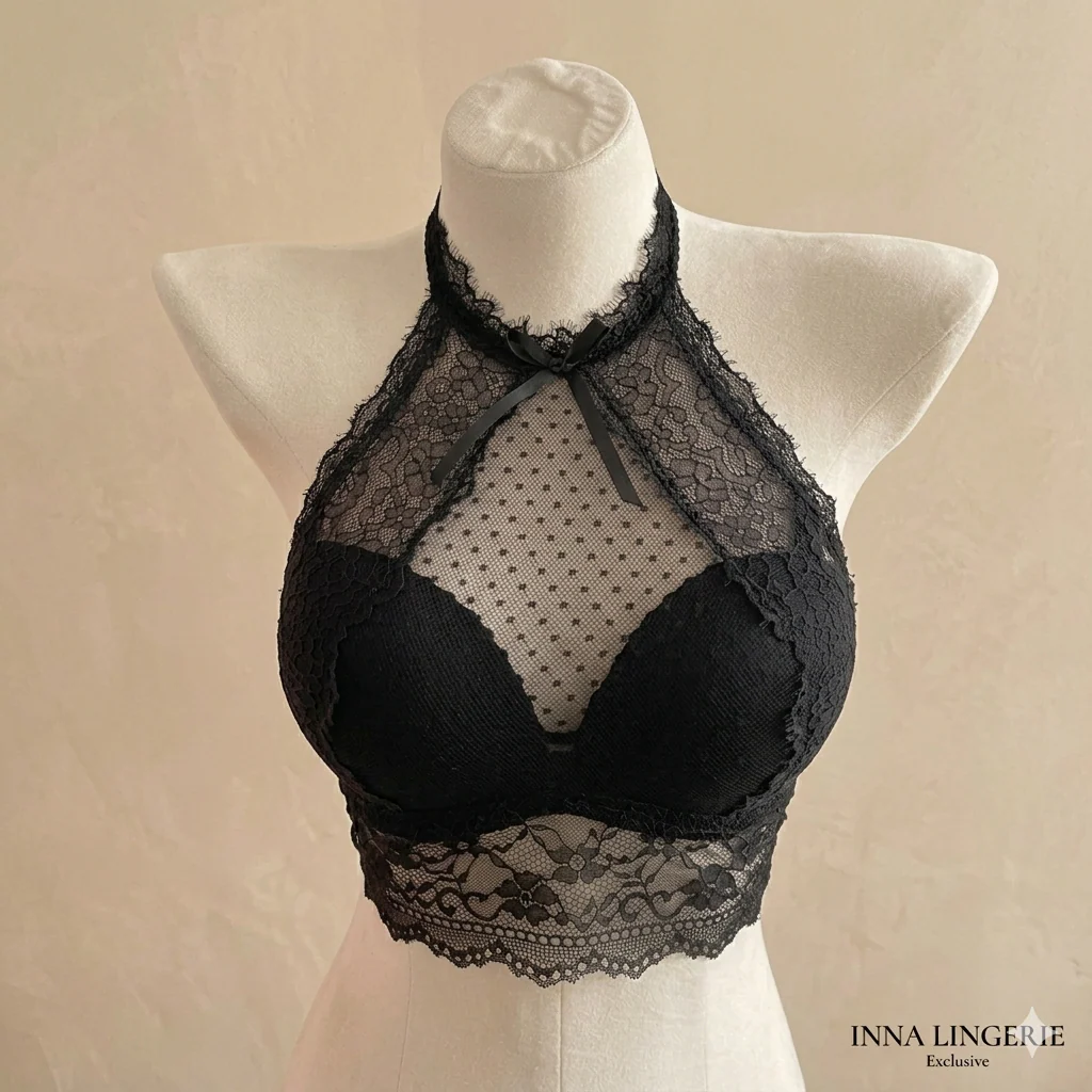 INNA Exclusive: The Breathable Latex-Padded Lace Halter Bralette - Image 5
