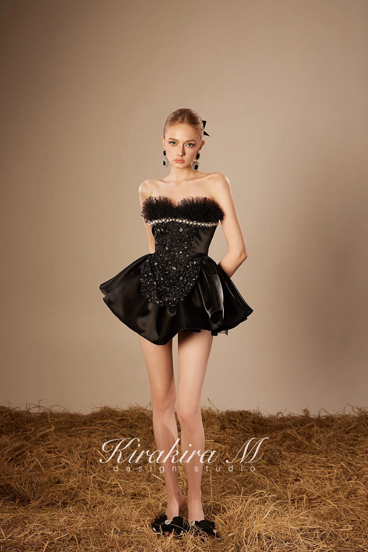 KIRAKIRA M Black Sheath Beaded Princess Mini Dress - Image 3