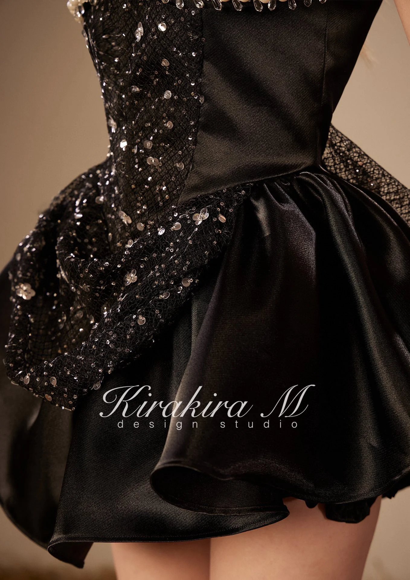 KIRAKIRA M Black Sheath Beaded Princess Mini Dress - Image 7