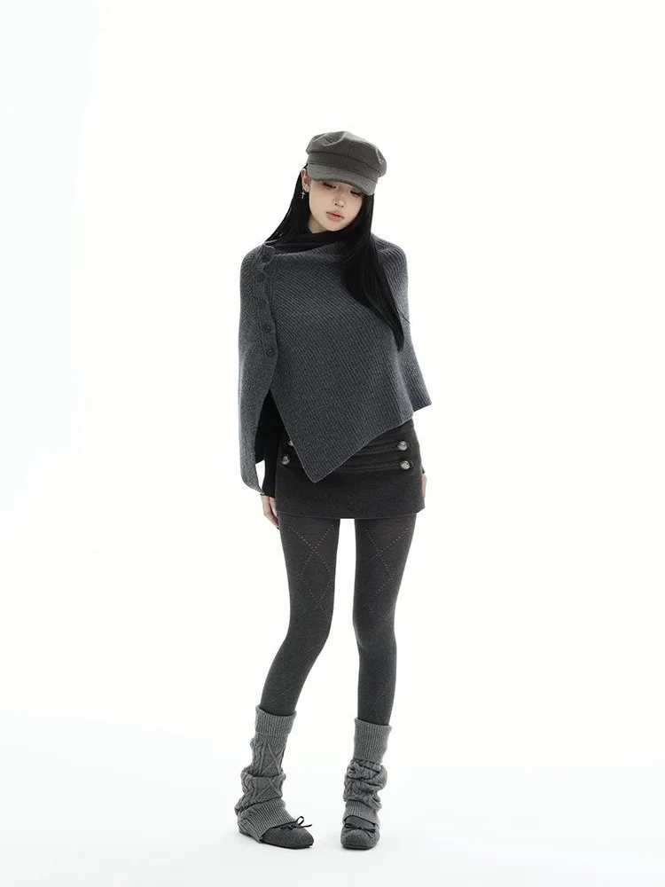 Knit Shawl & Mini Skirt Set - Image 3