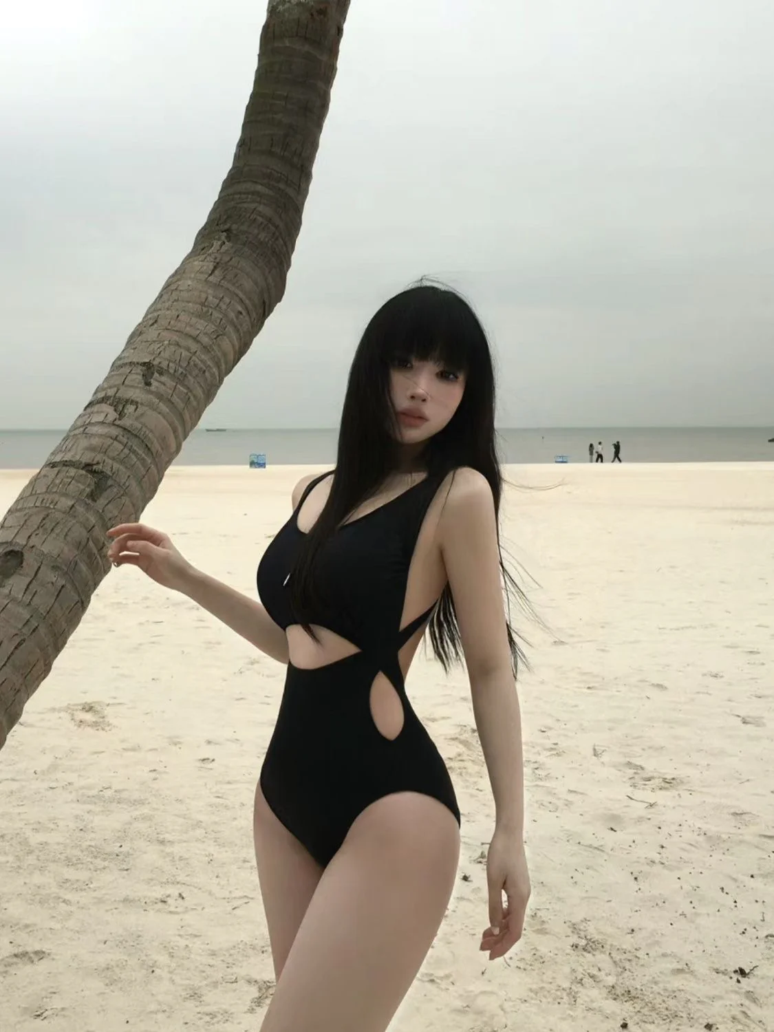 ' Lady Spy' -  Deconstructed Style Black One Piece Swimsuit - Image 4