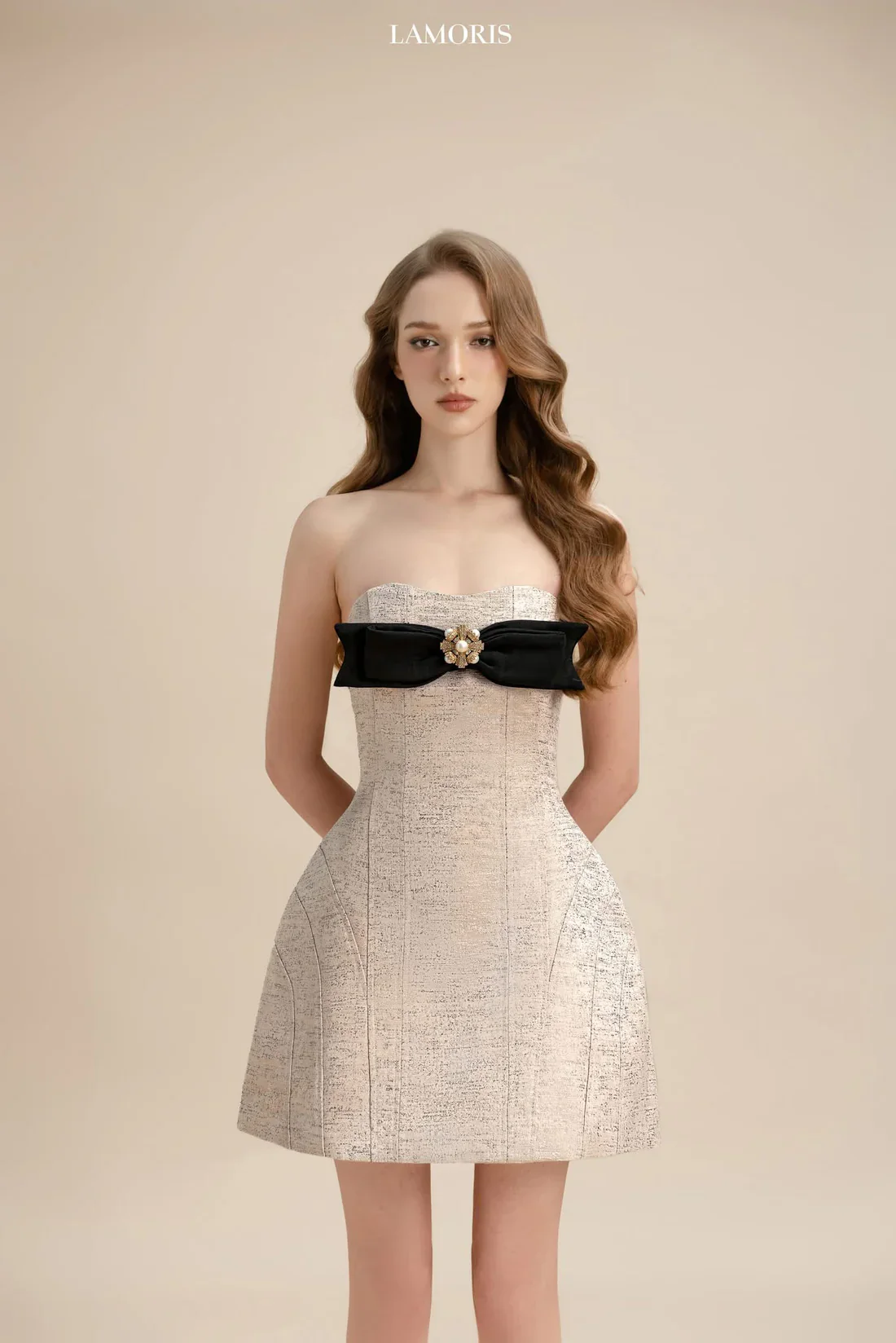 LAMORIS Pieces Black Bow Dress - Image 3