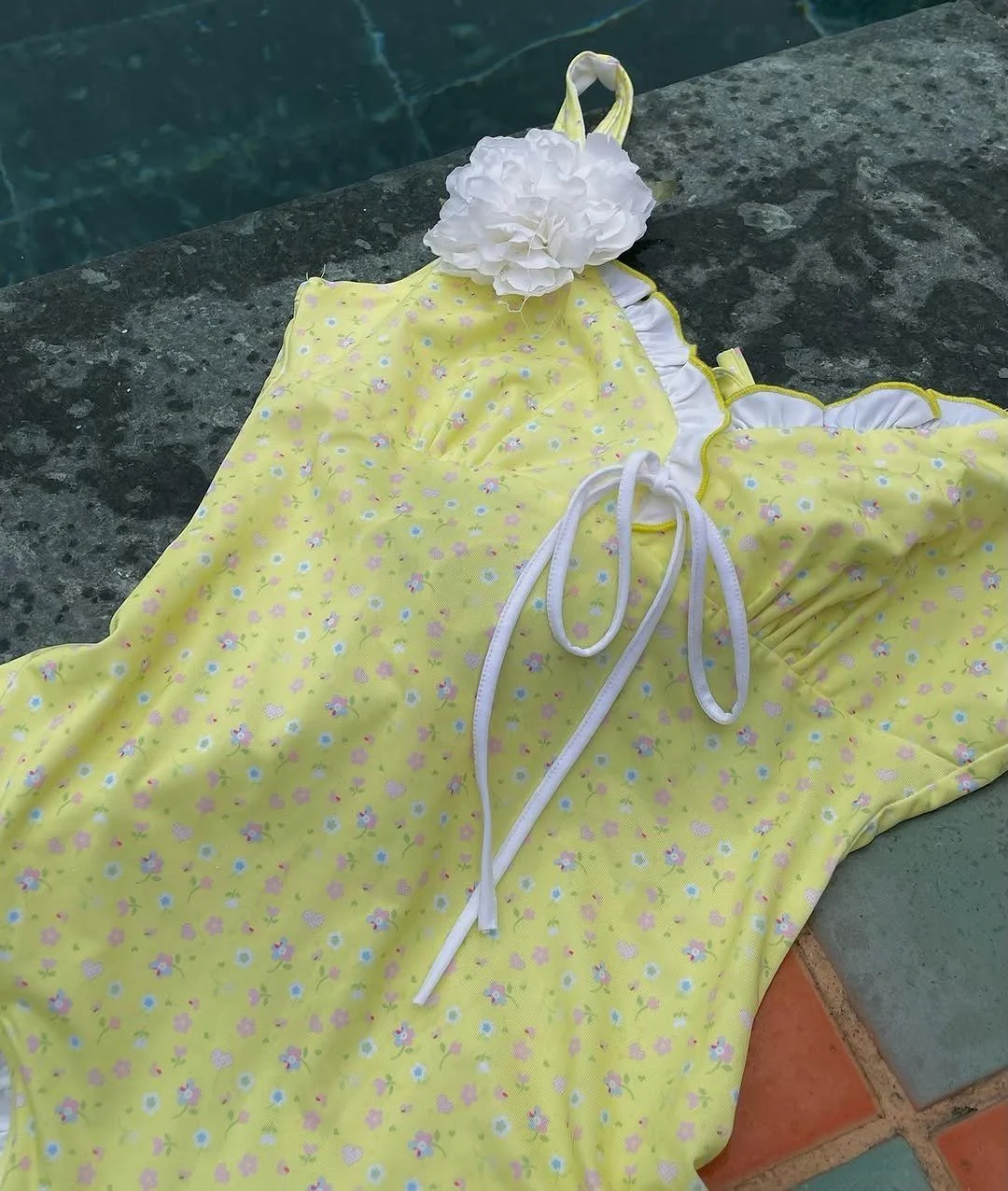 Lemon Bloom Ruffled One-Piece Swimsuit - Image 6
