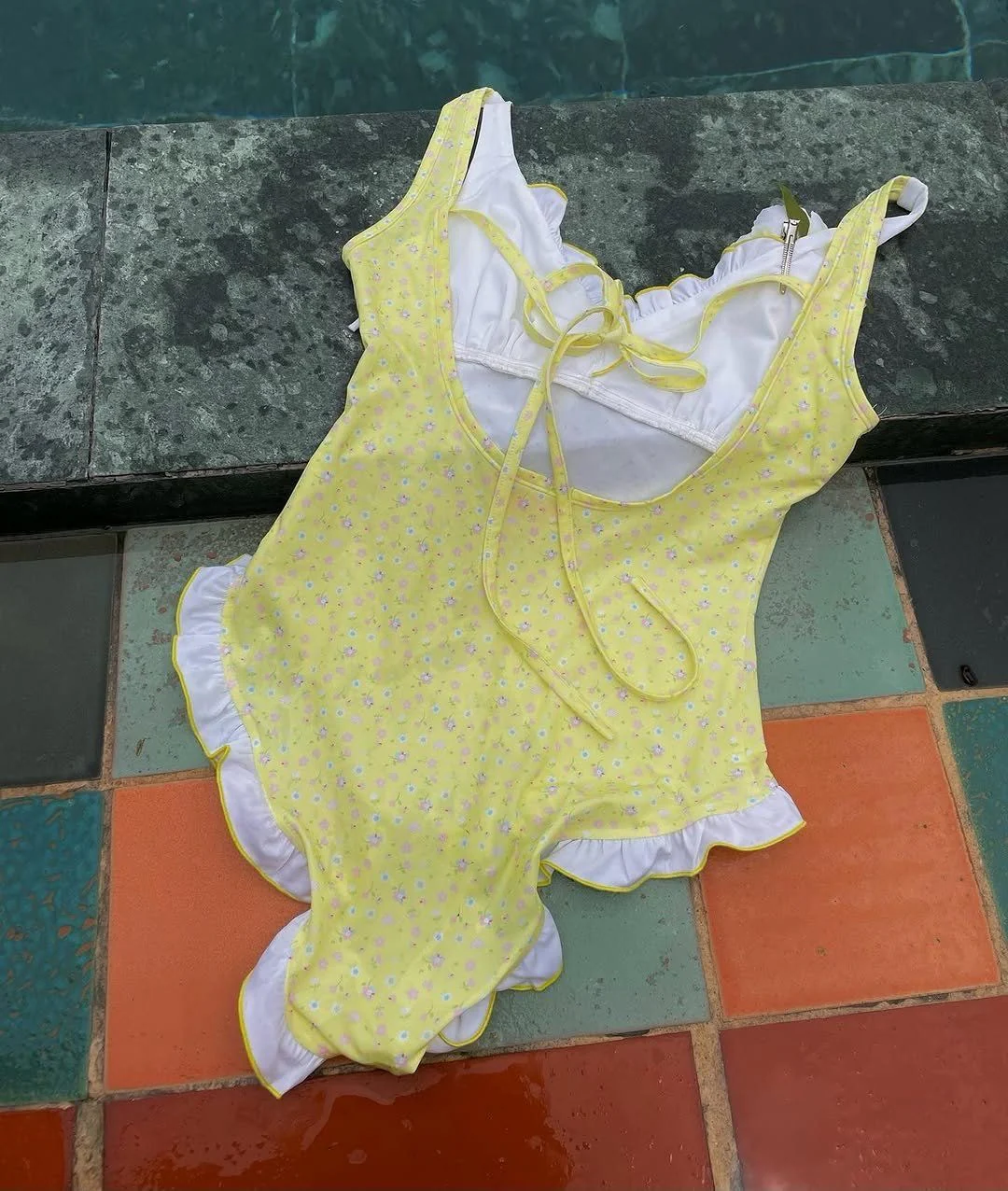 Lemon Bloom Ruffled One-Piece Swimsuit - Image 7