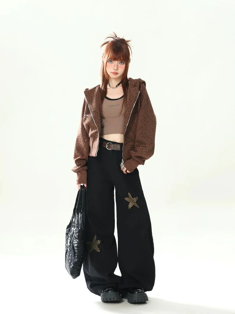 Leopard Bunny Ear Zip Hoodie - Image 5