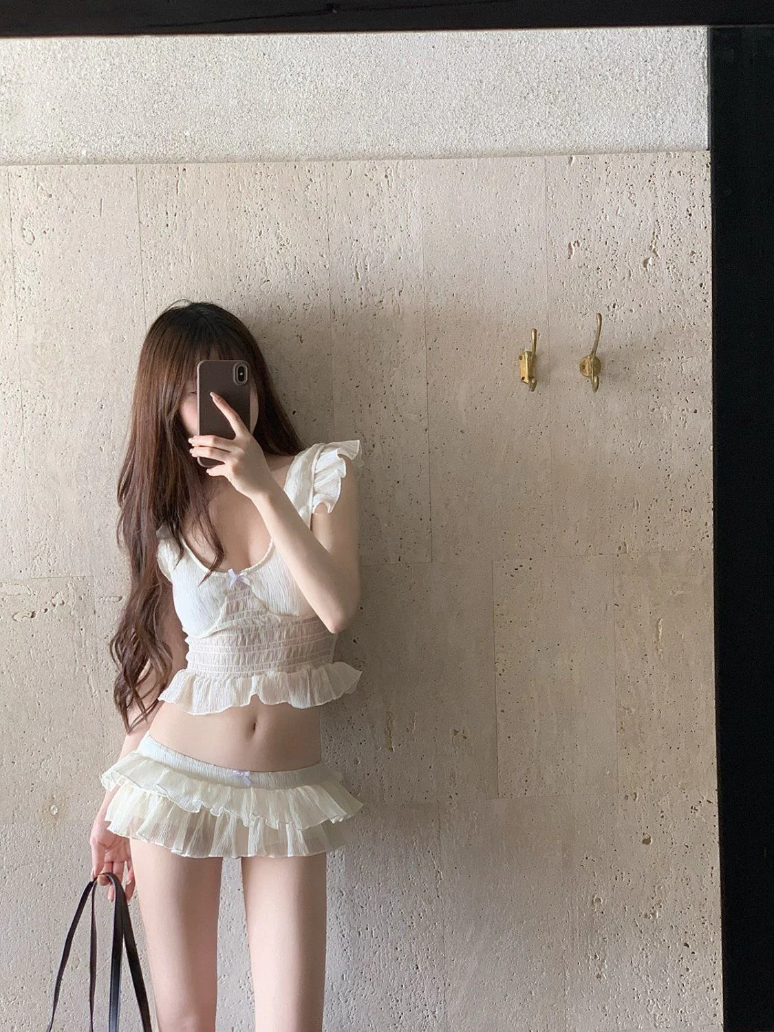 LILIA Ivory Ruffle Bikini Set with Mini Skirt - Image 4