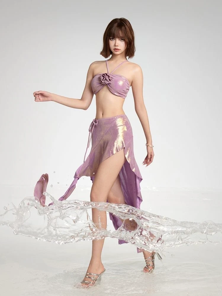 Metal Fairy - Peony Pink Bikini Three-piece Set - Image 3