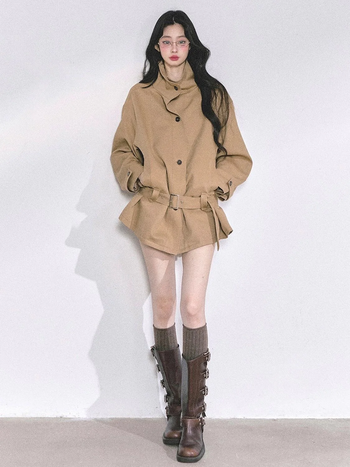 Minimal Belted Wool Jacket - Image 6