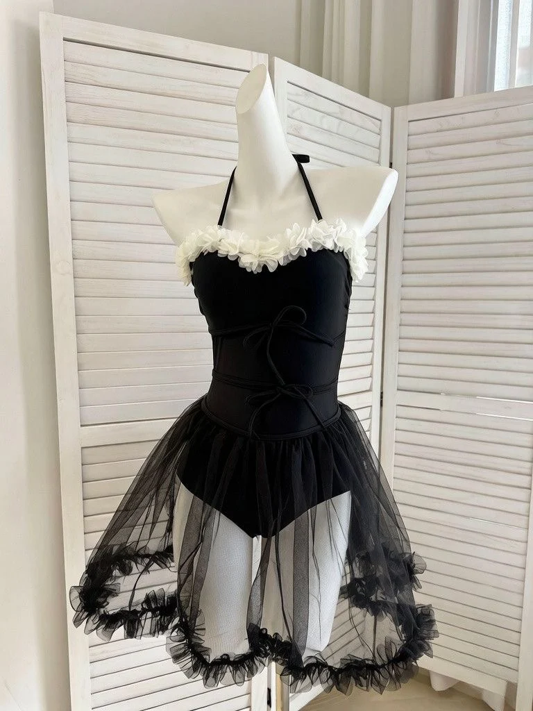 NOIR Ballet Ruffle One Piece Swim Dress - Image 3