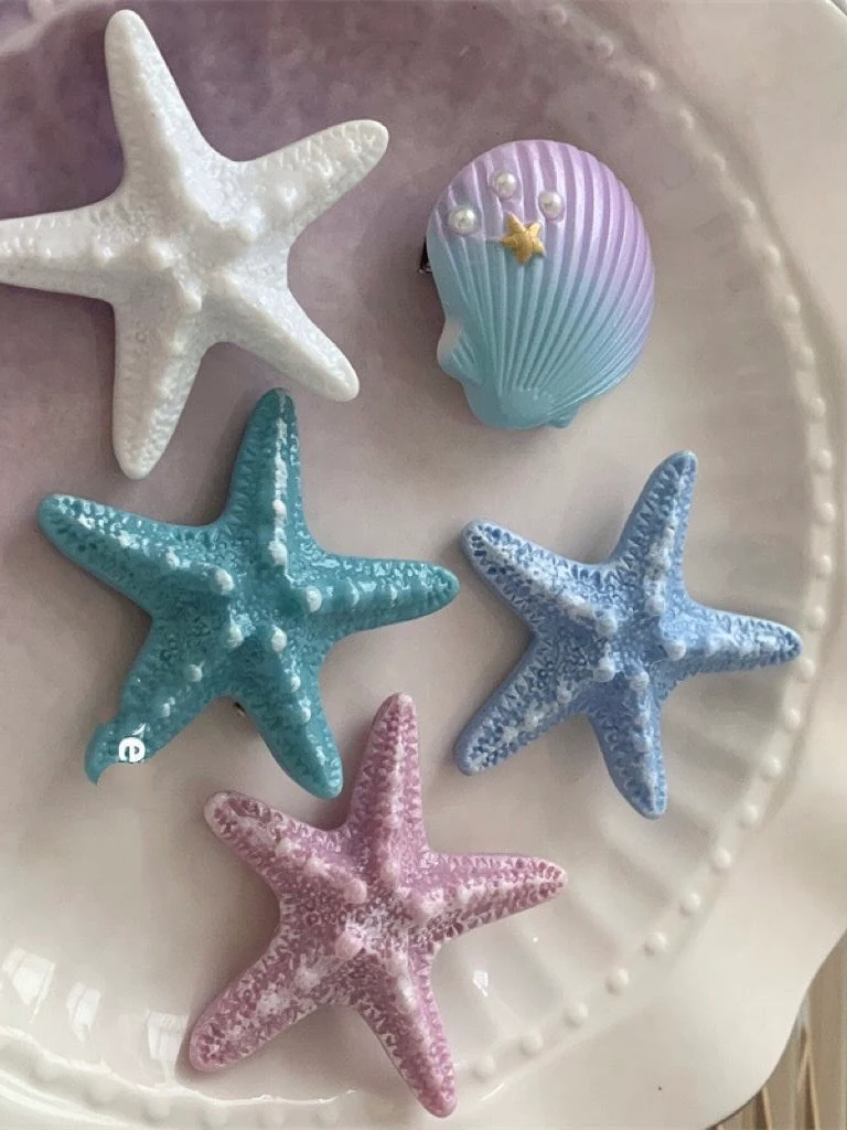 Ocean Starfish & Seashell Hair Clip – Coastal Style Hair Accessory