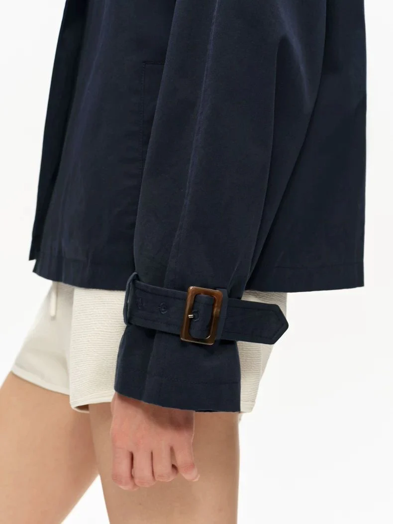 Original Cropped Trench Coat | Design Bow-Tie Khaki Jacket - Image 4