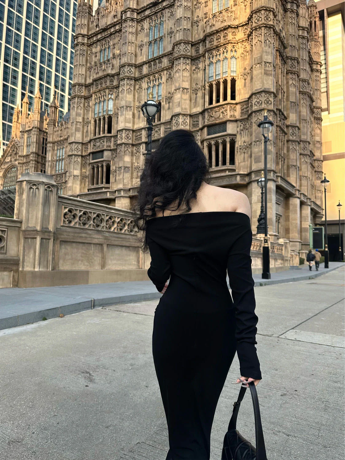 'Paris in Rain' - Off-the-shoulder Cut-out Dress - Image 4