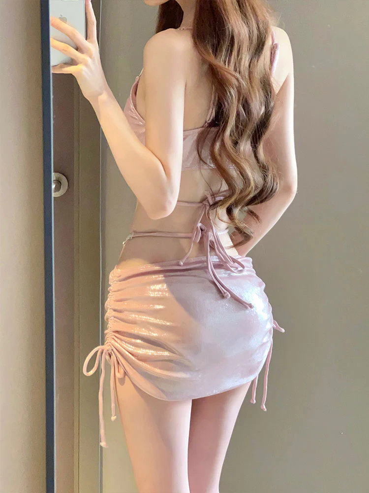 Pink Mermaid Three-Piece Swimsuit Set - Image 3