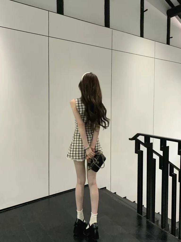 Plaid Bow-Tie Mini Dress - Image 2