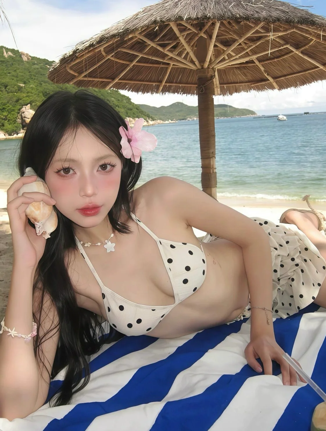 Polka Dot Ruffle Bikini Set - Image 4