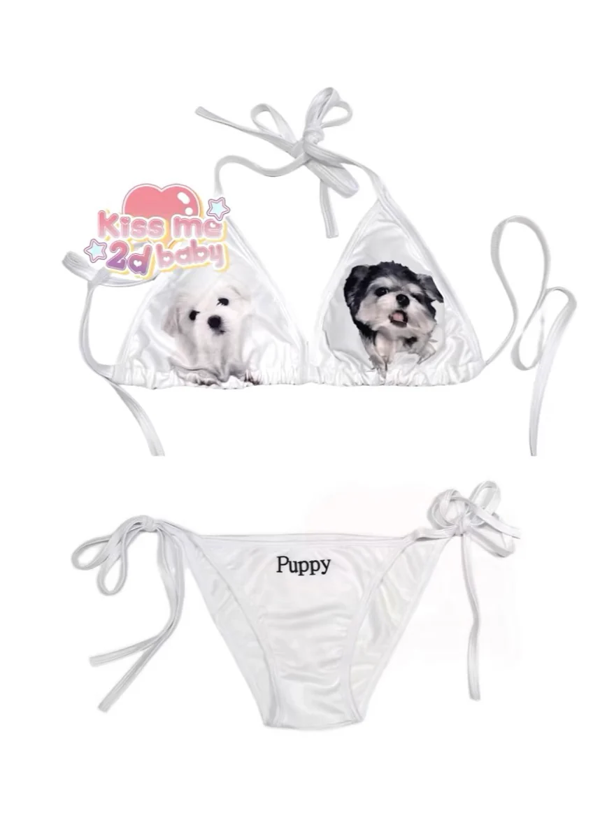 Puppy Love Triangle Bikini Set - Image 3