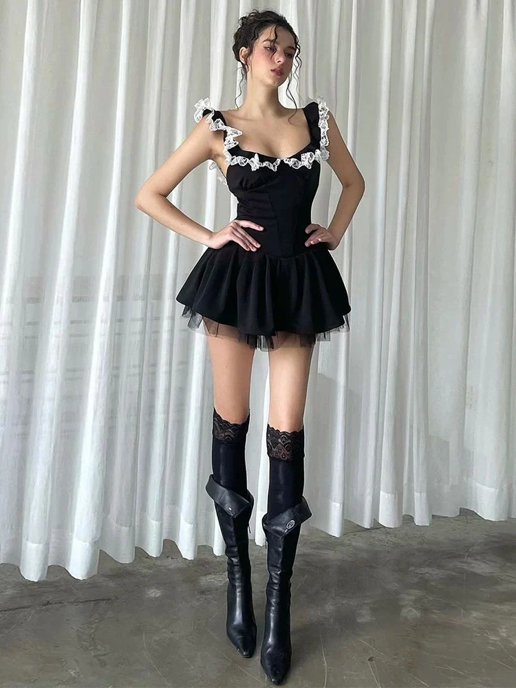 Ruffle Trim Bodycon A-Line Cami Dress – Pure & Sultry Vibes - Image 4