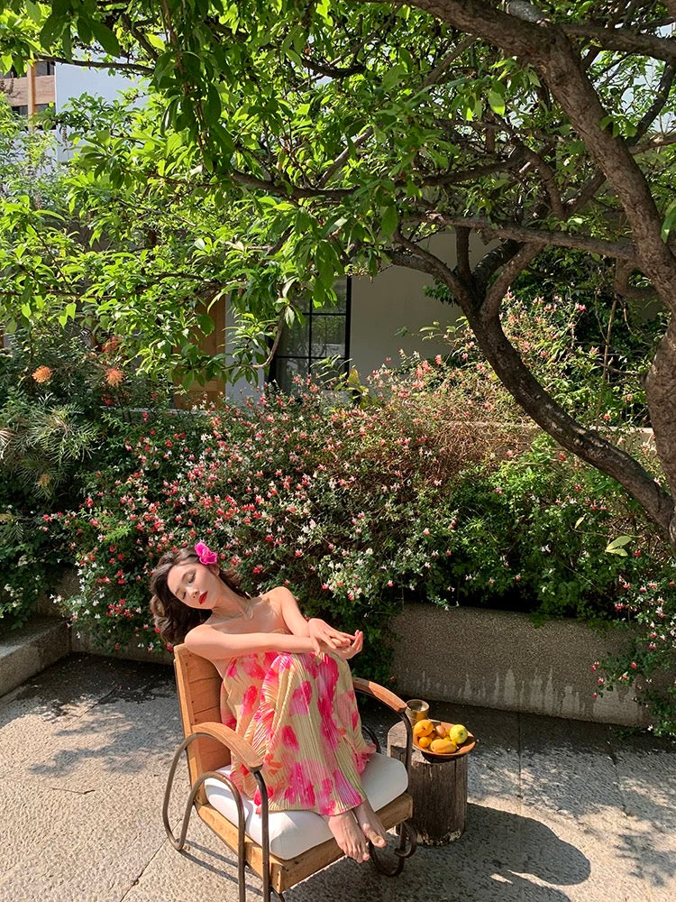 Sexy Backless Tube Dress – Sheer Floral Beach Cover-Up for Island Getaways - Image 3