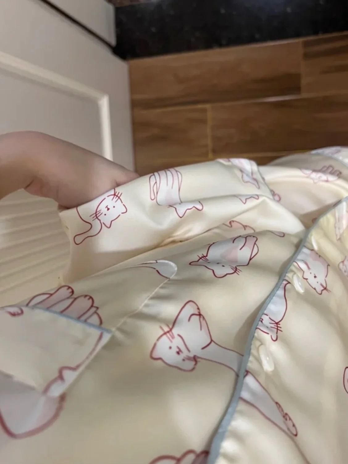 Butter Yellow Kitty Silhouette Pajama Set - Pastel Y2K Aesthetic Lounge Sleepwear - Image 3