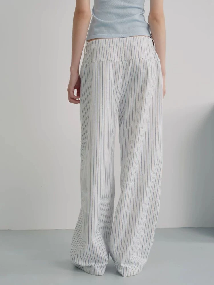 Striped Drawstring Wide-Leg Pants - Image 5