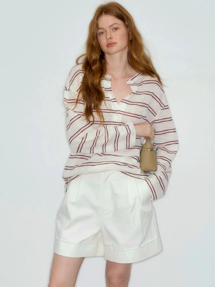 Striped Soft-Collar Shirt - Image 2