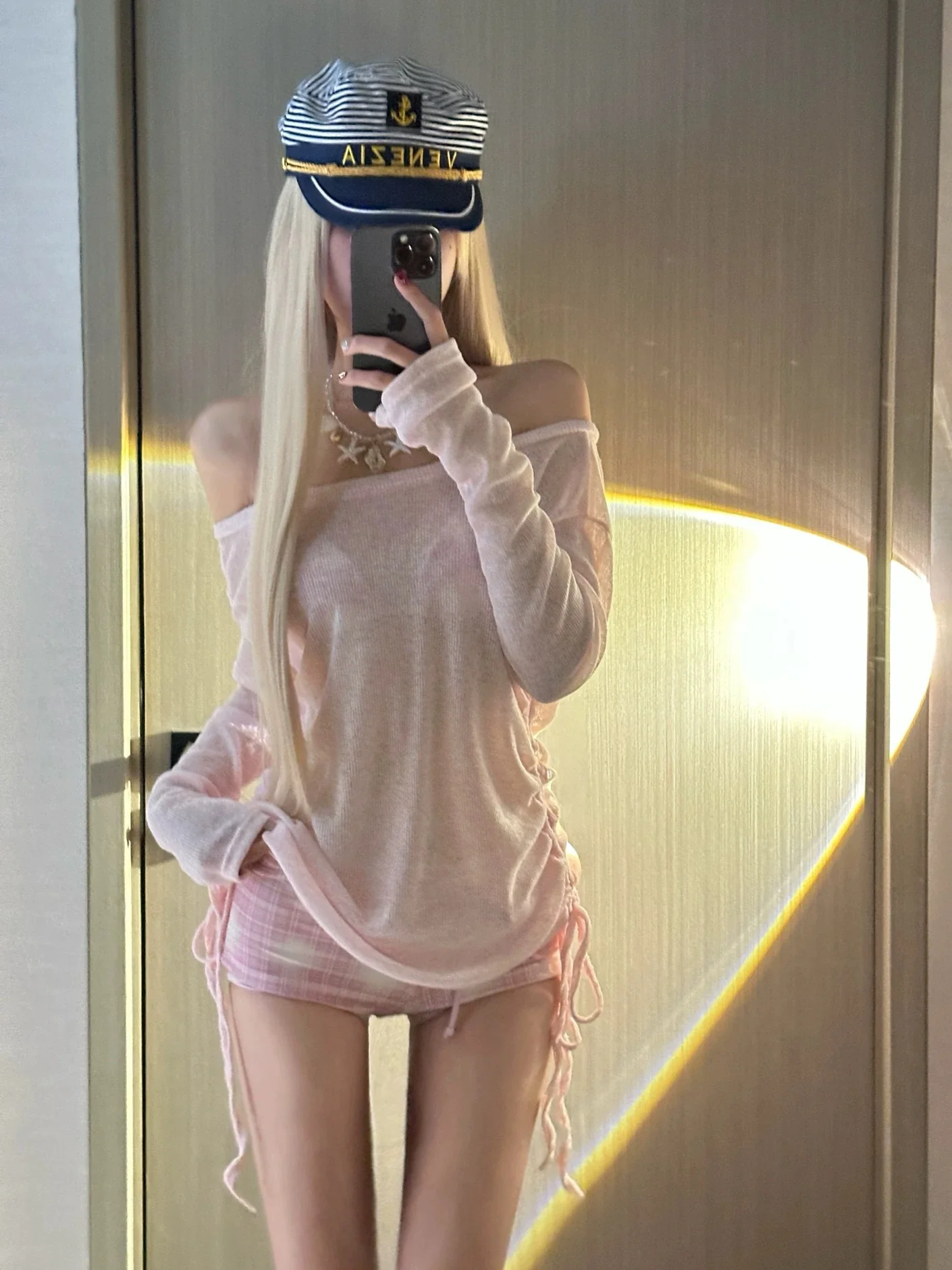 Sweet Pink Check Bikini Set (3-Piece) - Image 3