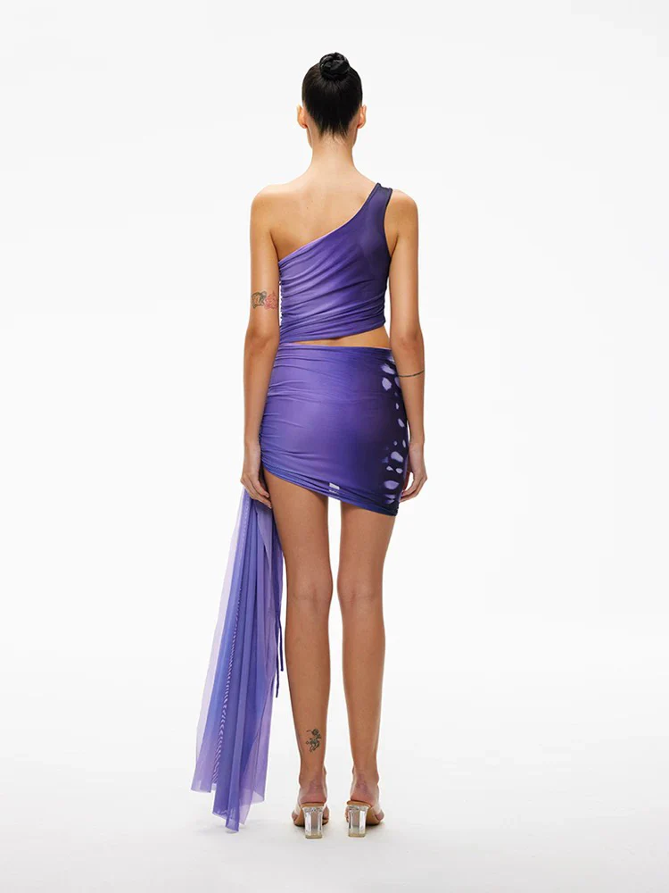 Tropical Butterfly Halter Cut-Out Dress - Image 6