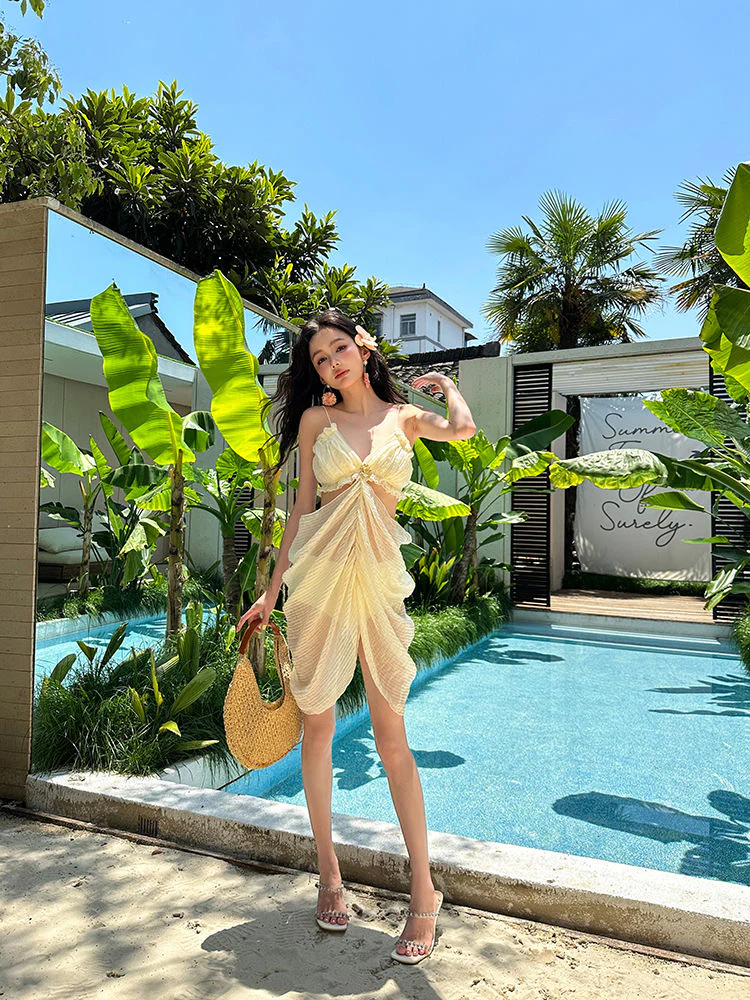'Vanilla Milkshake' - Creamy Swimsuit Dress - Image 4