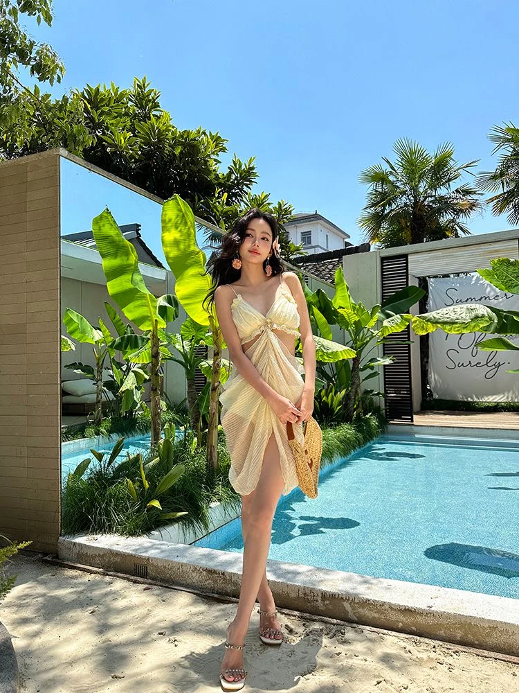 'Vanilla Milkshake' - Creamy Swimsuit Dress - Image 5