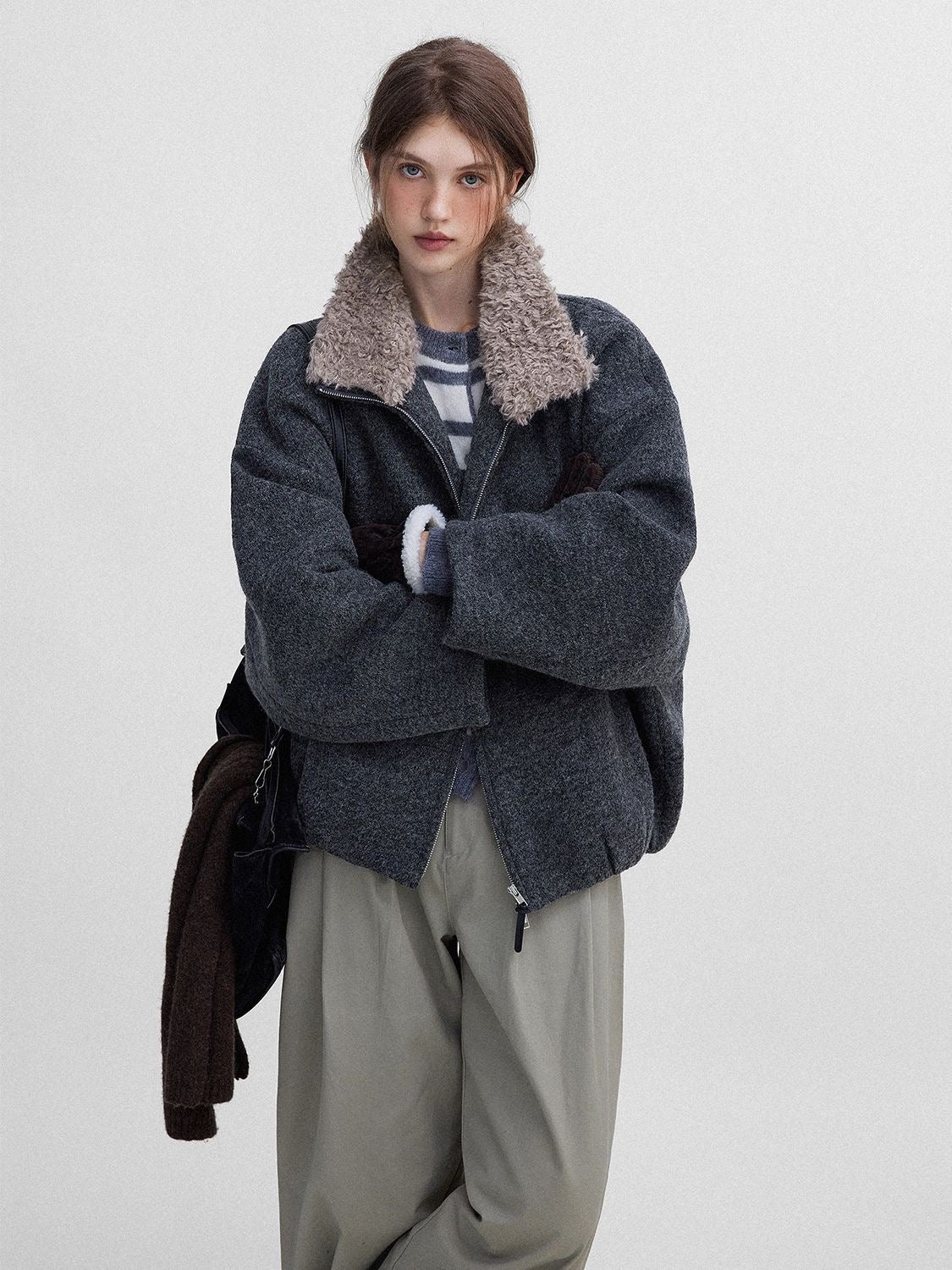 Vintage Sherpa Collar Zip Jacket - Image 6