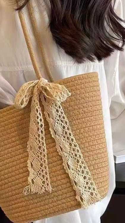 White Bow Coastal Tote - Image 2
