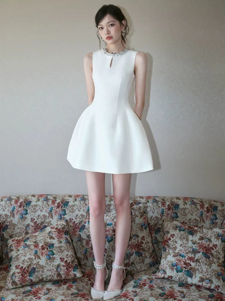 White Duchess Mini Dress