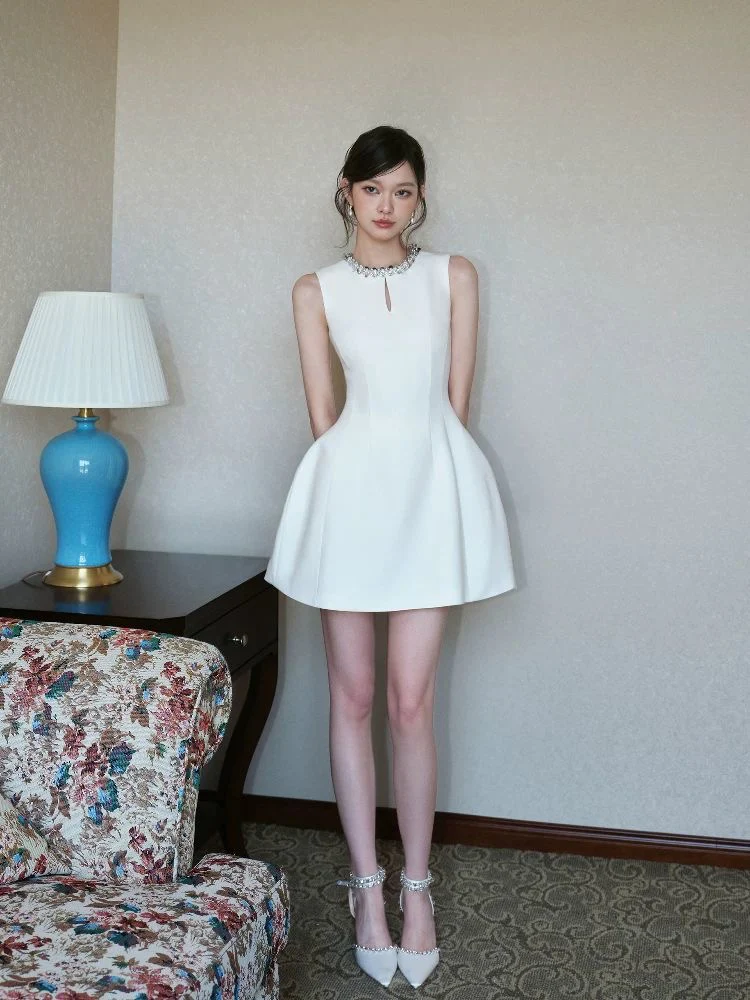 White Duchess Mini Dress - Image 3