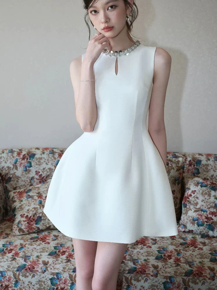 White Duchess Mini Dress - Image 6